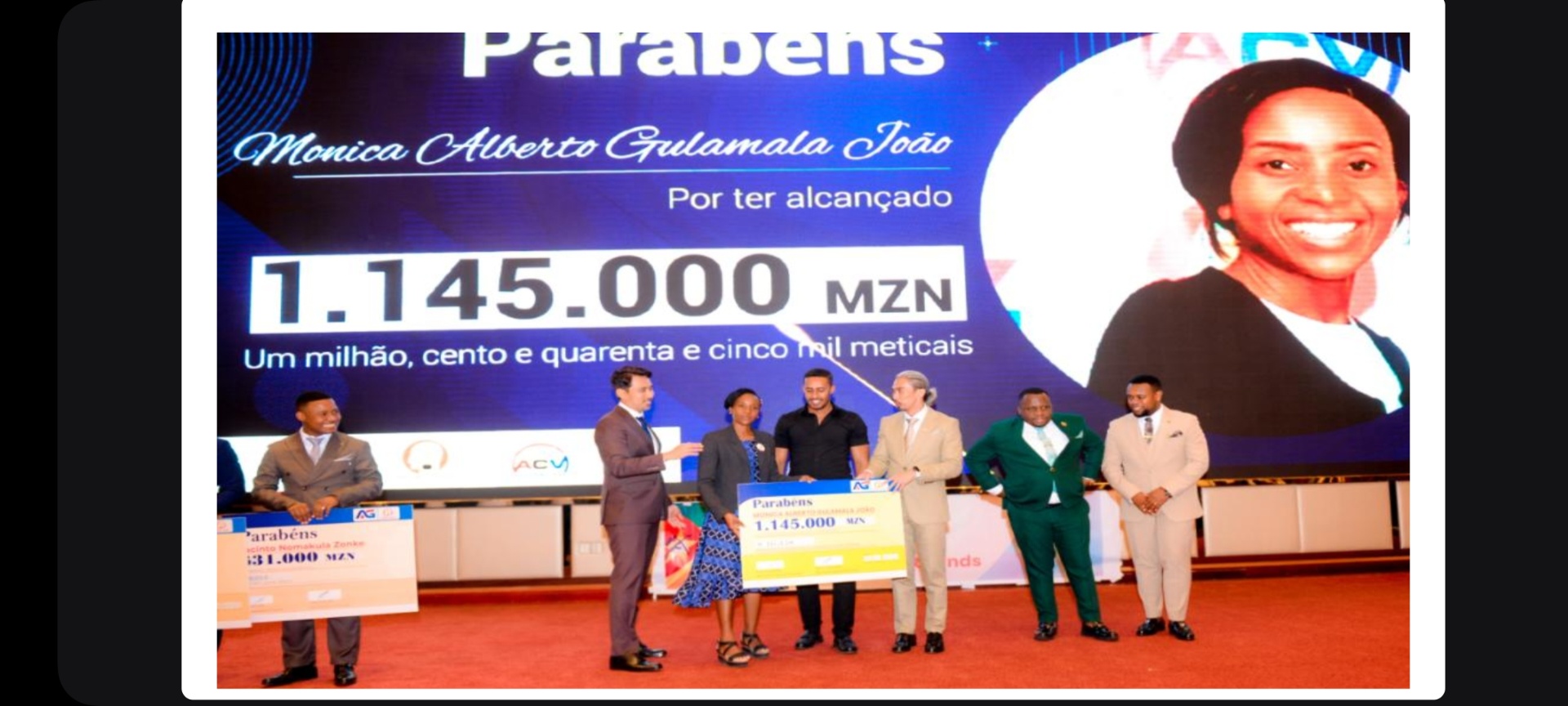 Monica Alberto Gulamala João — 1.145.000 MZN